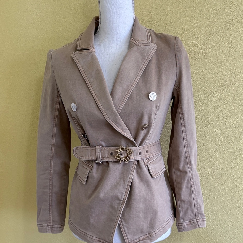 White House Black Market Taupe Double-Breasted Blazer